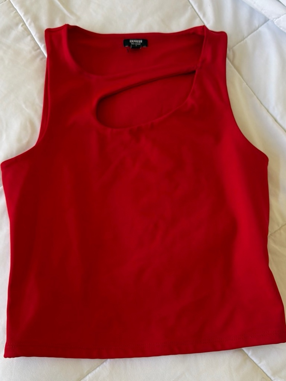 Express Body Contour Red
Asymmetrical Cutout Tank Top